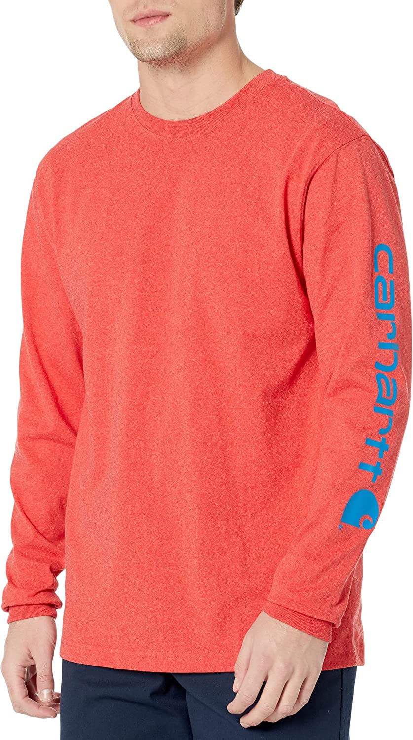 Carhartt Men's Loose Fit Heavyweight Long Logo Sleeve Graphic T-Shirt - Image 5
